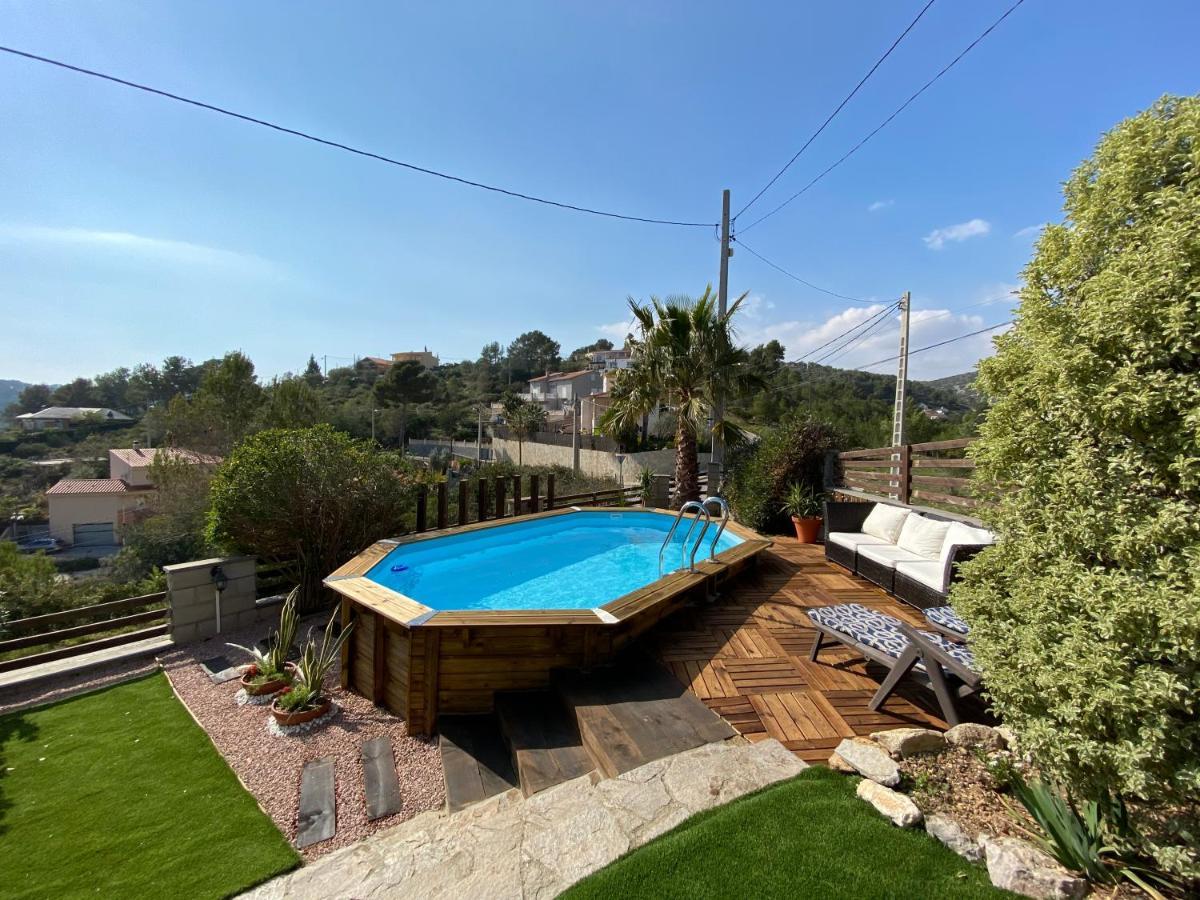 Amazing Vila Close To Sitges, Jacuzzi, Swimming Pool & Exellent Views Olivella Bagian luar foto